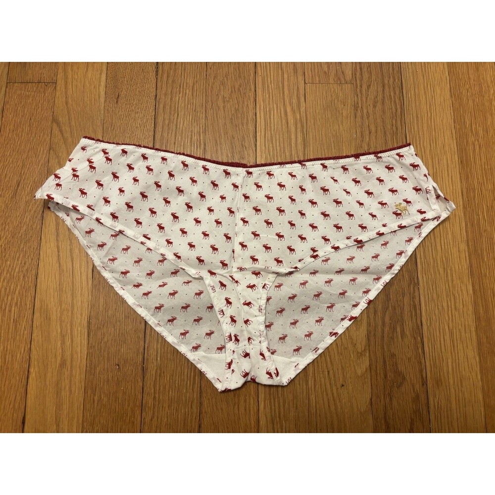 Vintage Y2K Abercrombie & Fitch Panties Cotton Poplin Moose Print Size S